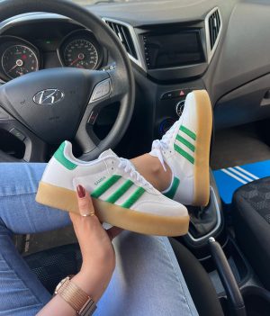 ADIDAS SAMBA PLATAFORMA  BRANCO/ VERDE