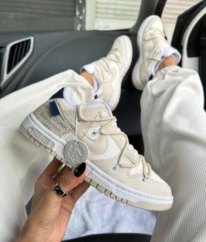 NIKE DUNK OFF WHITE NUDE CLARO/MARINHO (LINHA PREMIUM)